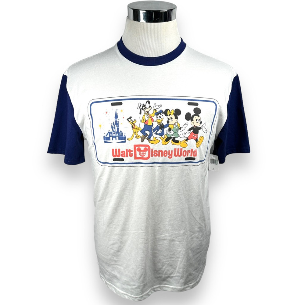 Disney World 50 Vault Collection‎ License Plate T-Shirt White Men’s Small New